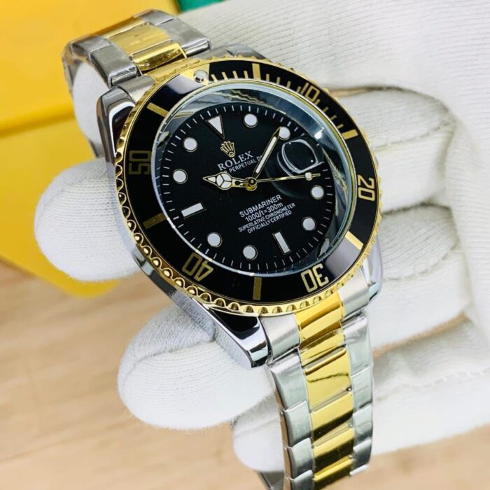 men submariner rotating bezel gb watch two tone