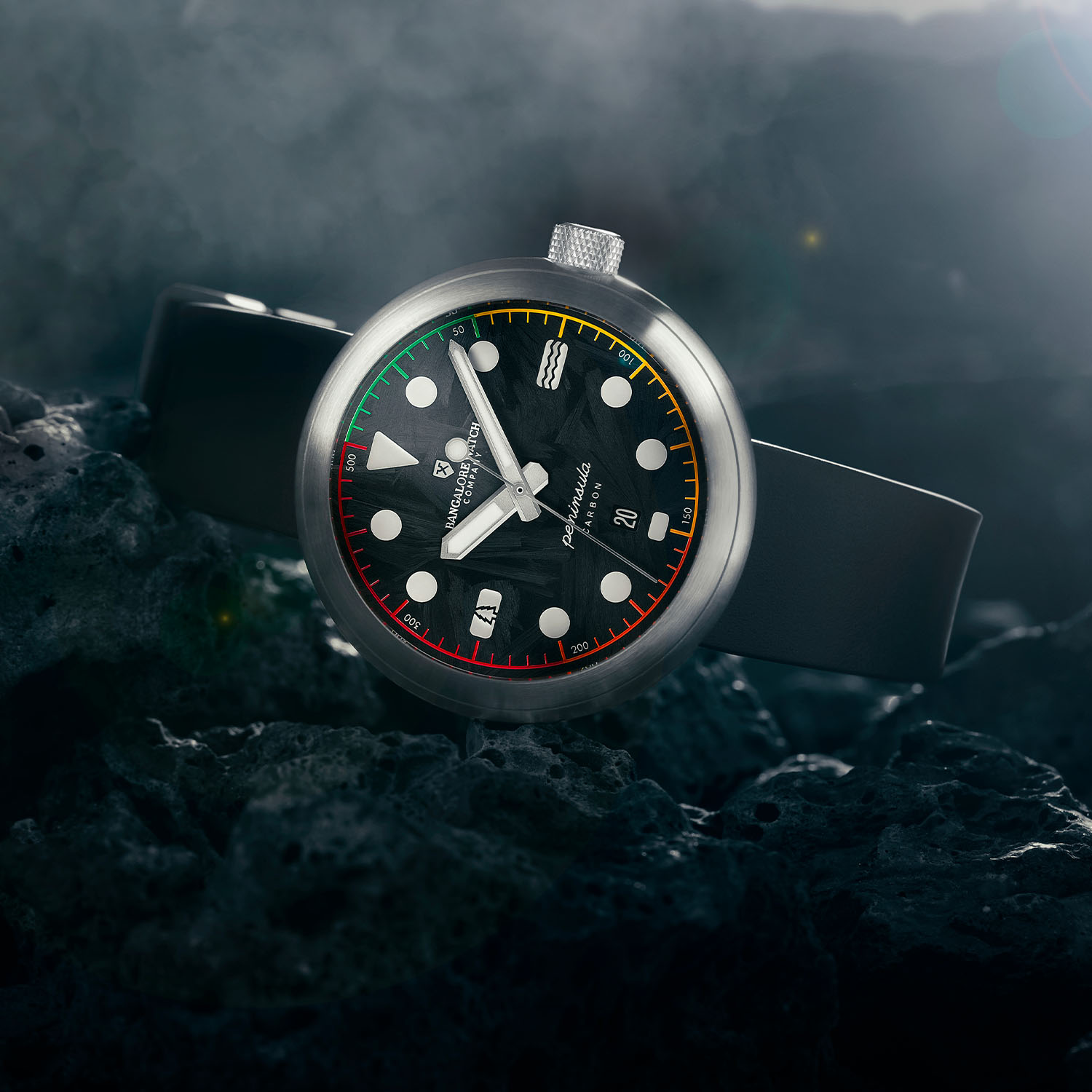 The Bangalore Watch Company Peninsula Carbon, With A Dial Made From Recovered Carbon - Royal Watch Pk