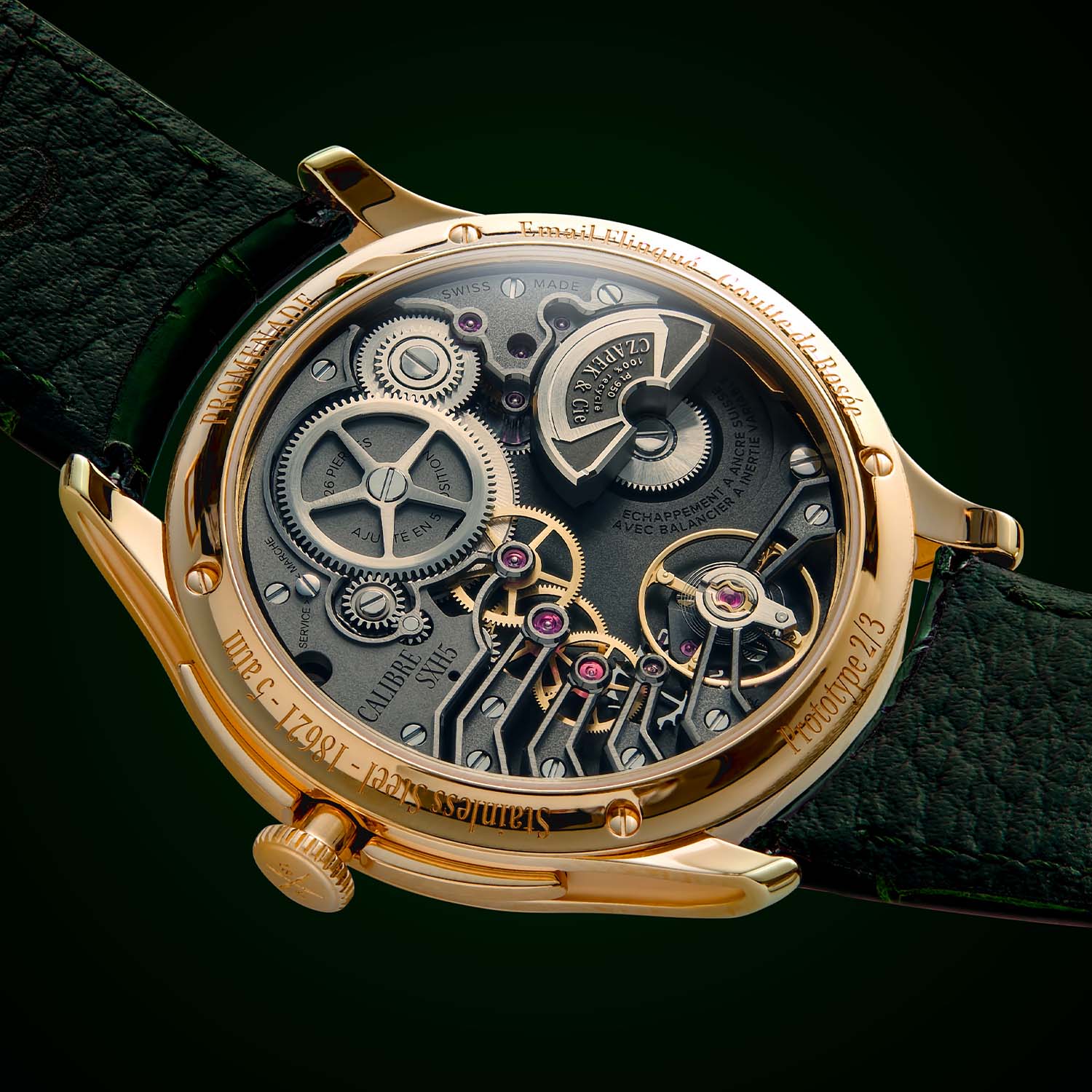 Czapek Promenade Goutte De Rosee Green Enamel - 2