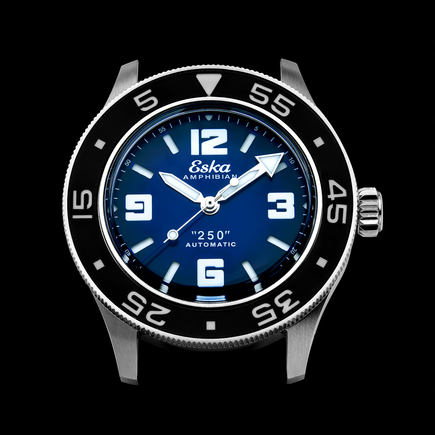 The Eska Amphibian 250 Blue Dolphin, Now With A Blue Dial - Royal Watch Pk