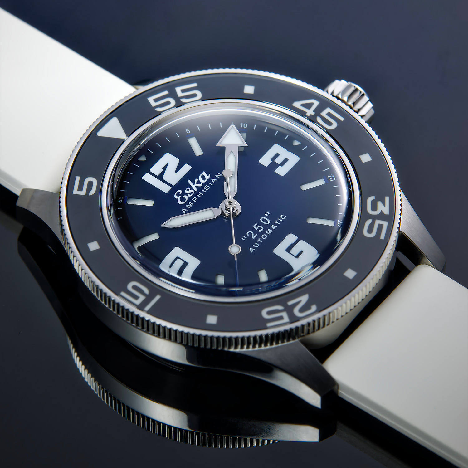 The Eska Amphibian 250 Blue Dolphin, Now With A Blue Dial - Royal Watch Pk