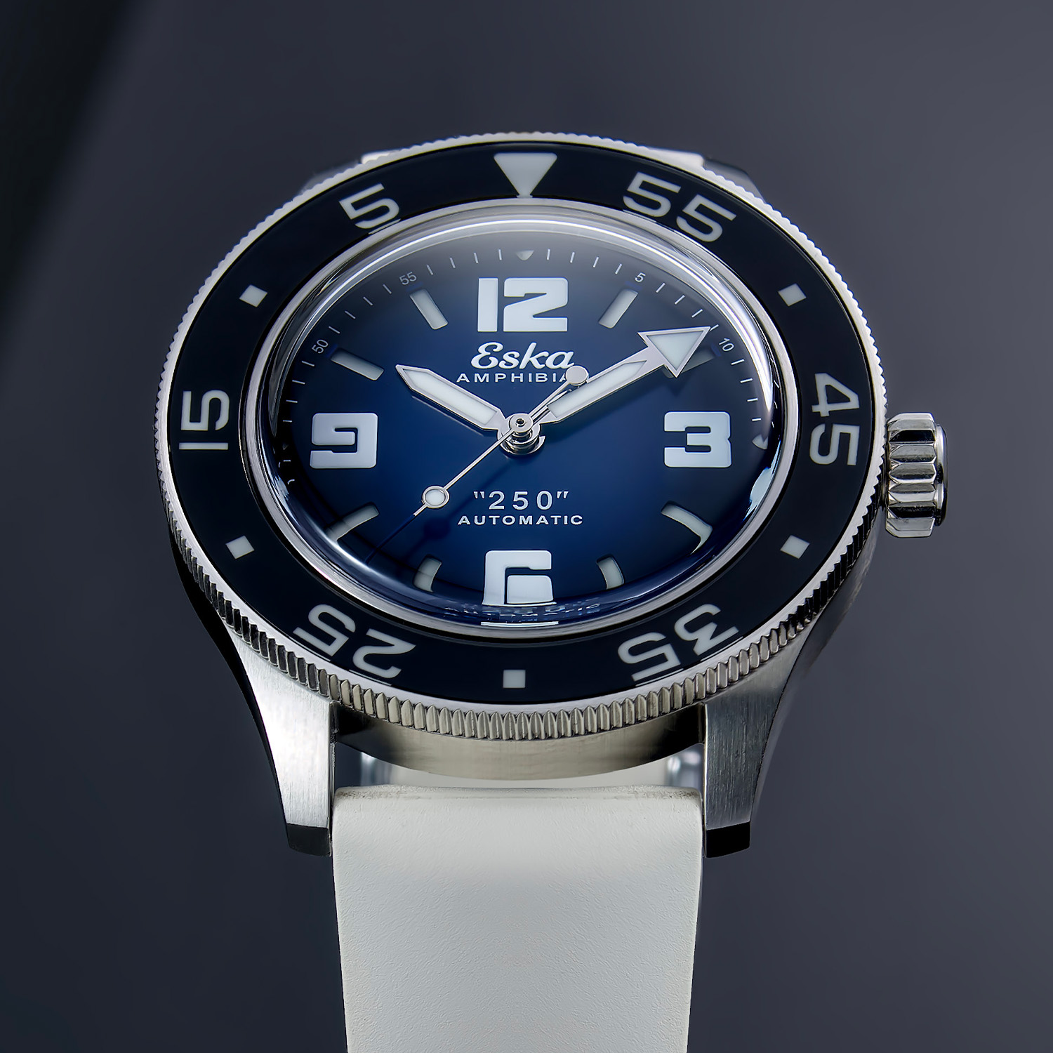 The Eska Amphibian 250 Blue Dolphin, Now With A Blue Dial - Royal Watch Pk