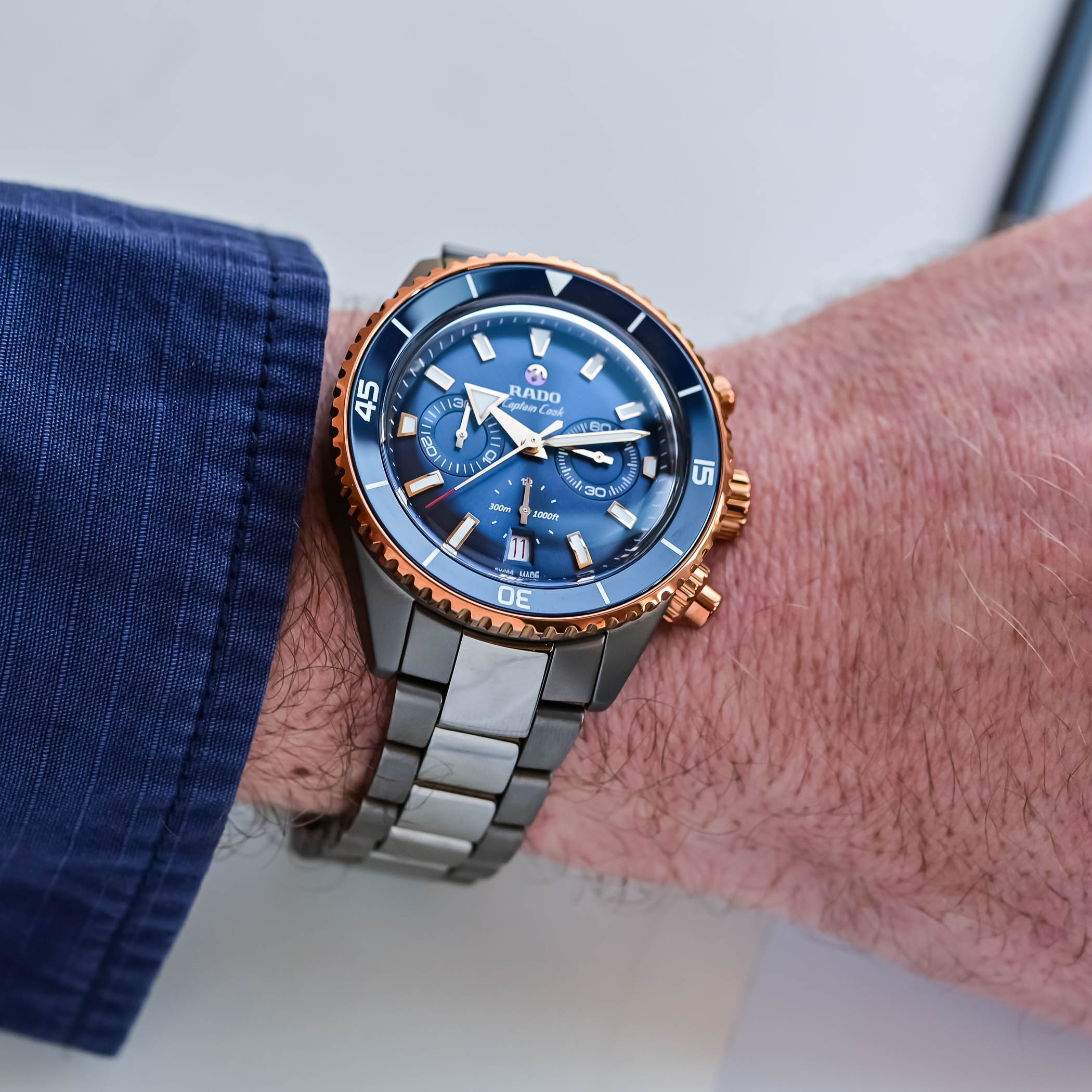 The Rado Captain Cook High-Tech Ceramic Chronograph In Navy Blue - Royal Watch Pk