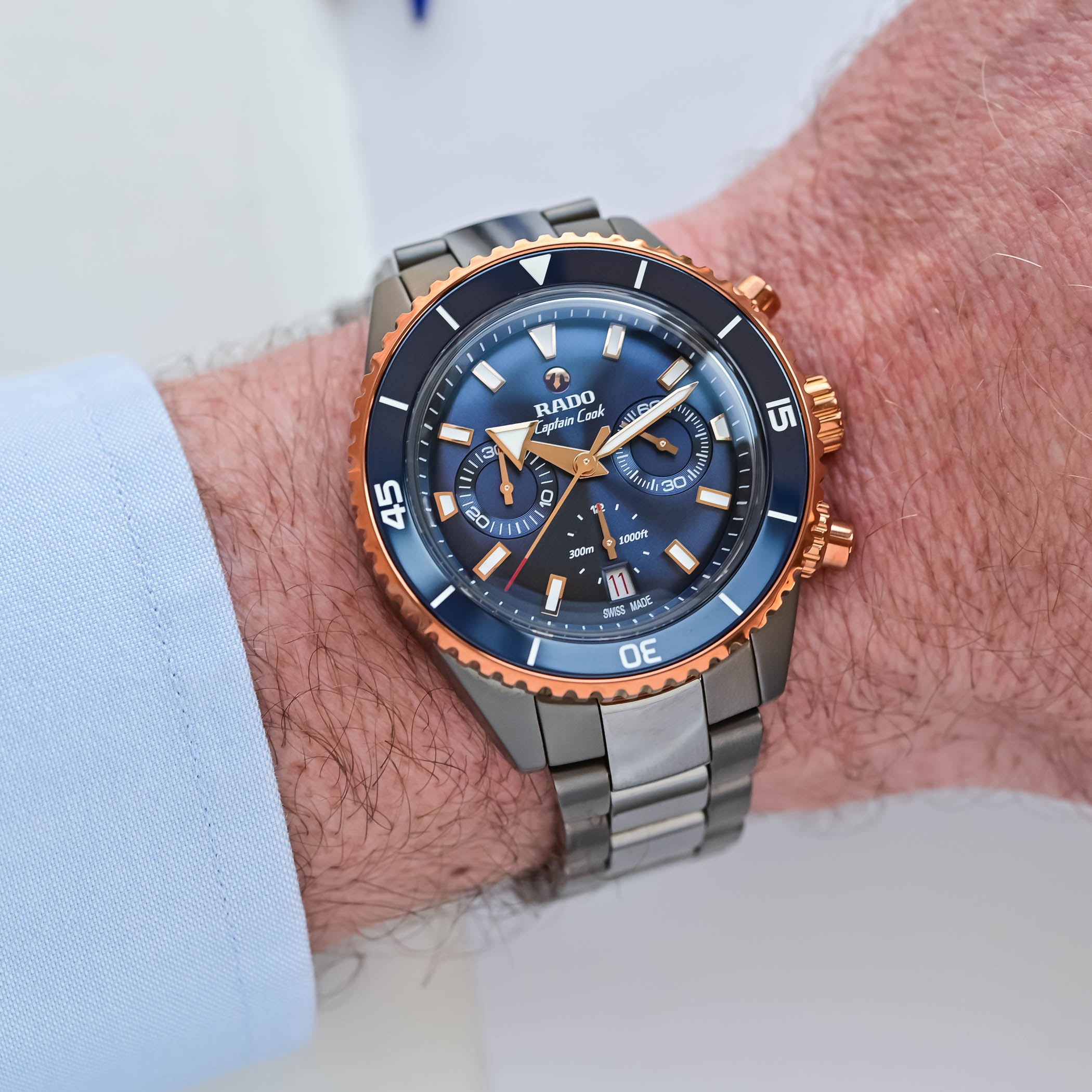 The Rado Captain Cook High-Tech Ceramic Chronograph In Navy Blue - Royal Watch Pk