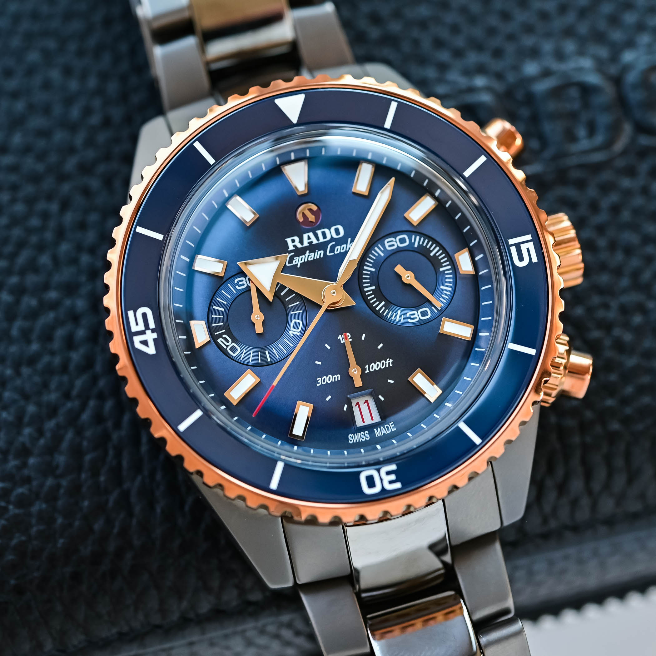 Rado Captain Cook Chronograph High-Tech Ceramic Blue Dial - Review 6