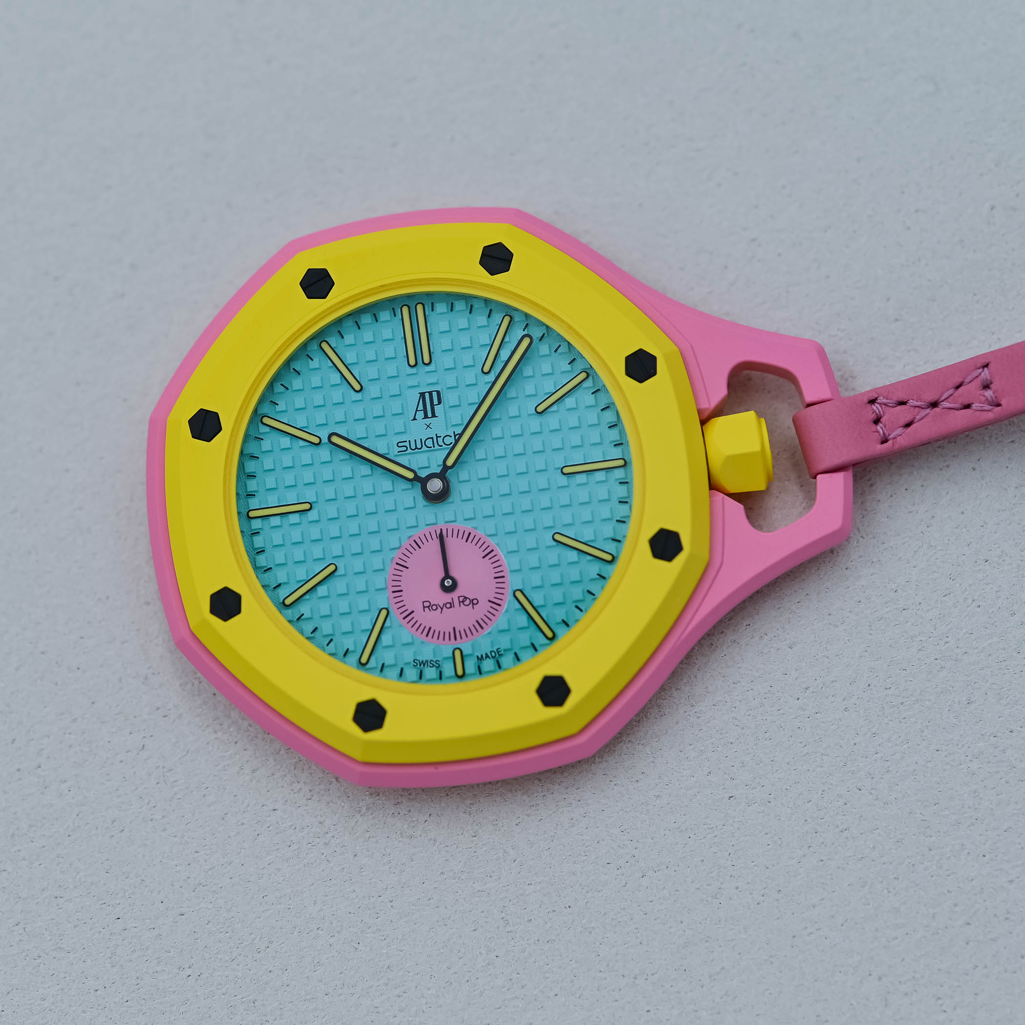 Swatch X Audemars Piguet Swatch Pop Pocket Watch Royal Oak Bioceramic - Full Review Video - 11