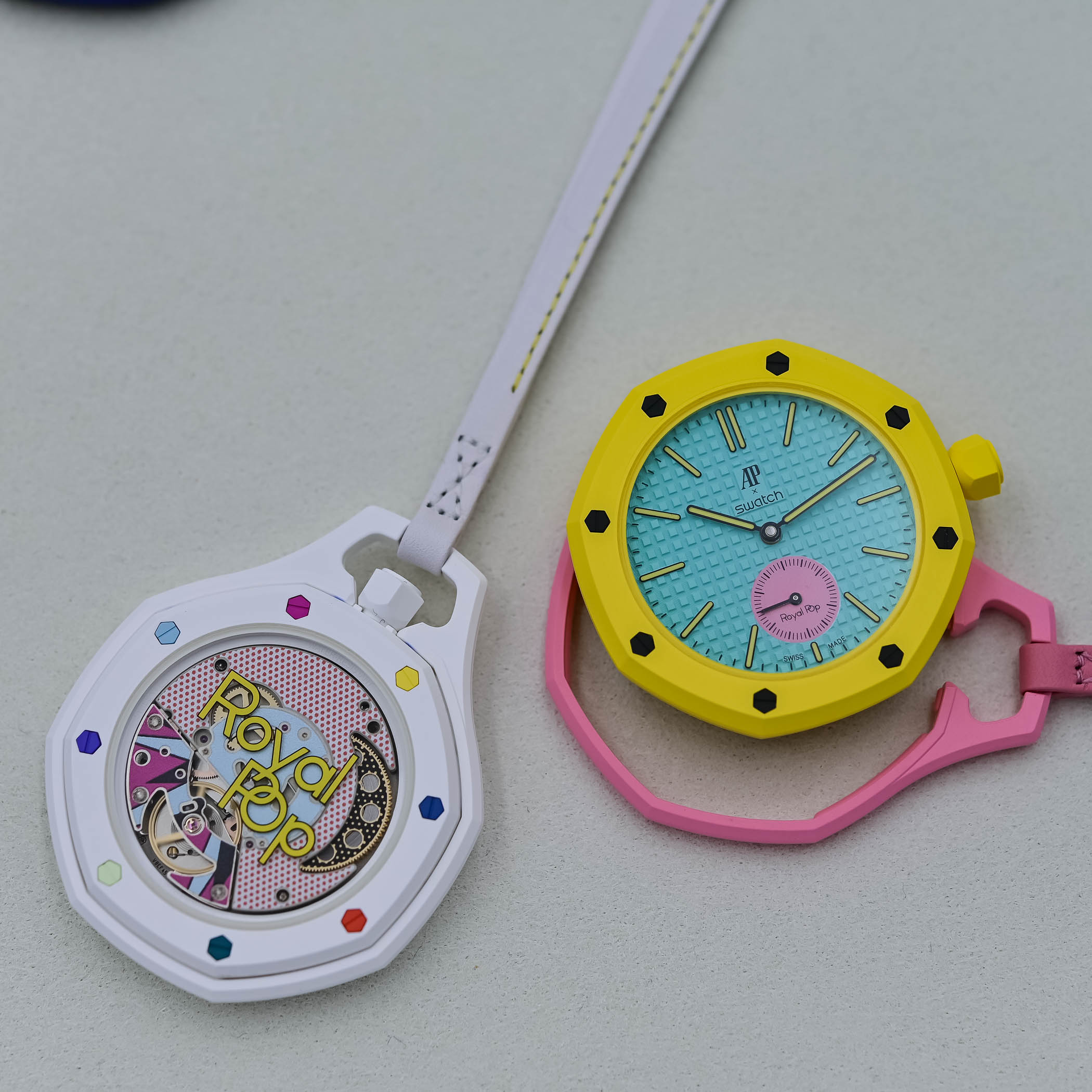 Swatch X Audemars Piguet Swatch Pop Pocket Watch Royal Oak Bioceramic - Full Review Video - 8