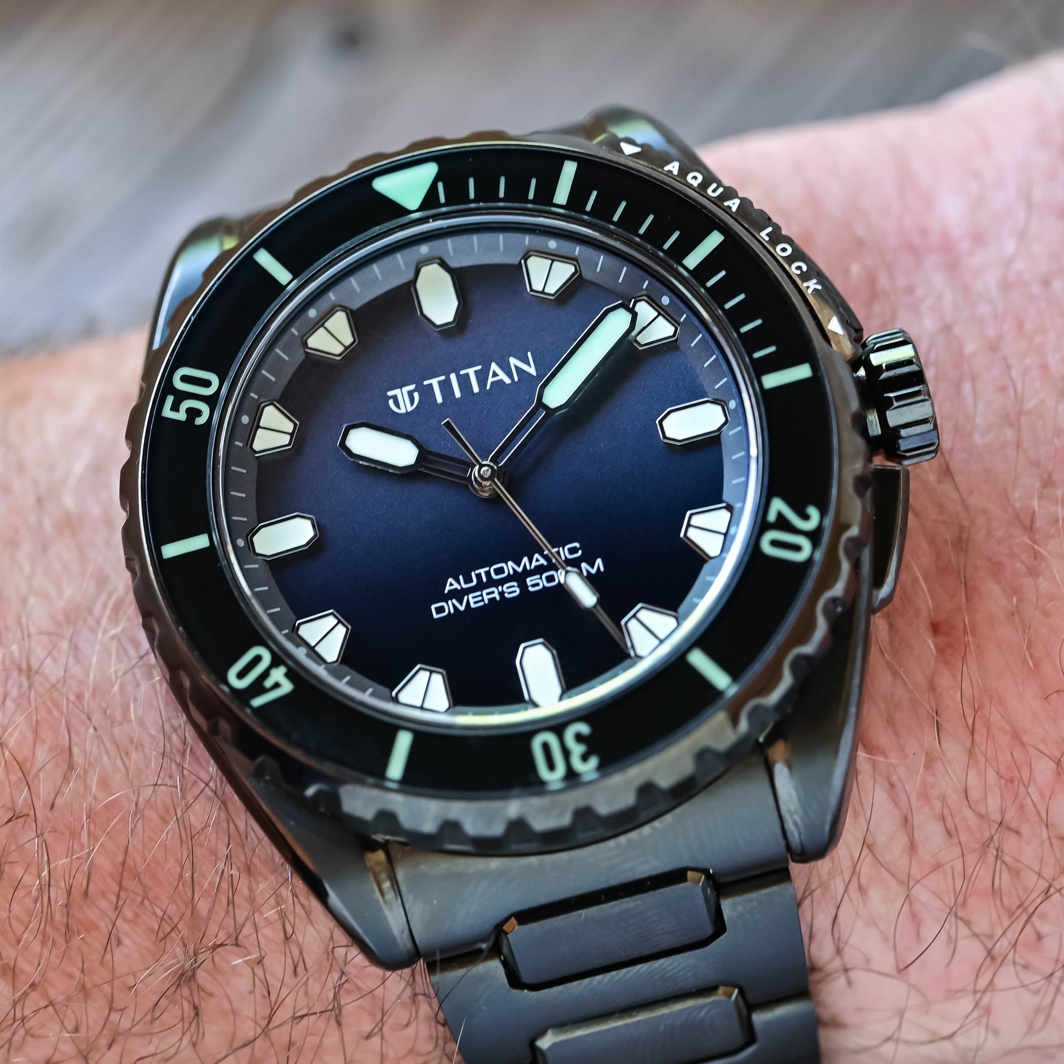 Titan Zero Hour Professional Diver 500M Titanium Made-In-India Automatic - Review - 6