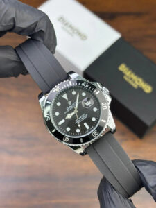 men yacht master watch silver black