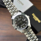 men date only black dial cl watch silver