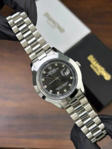 Men Date Only Black Dial Cl Watch Silver