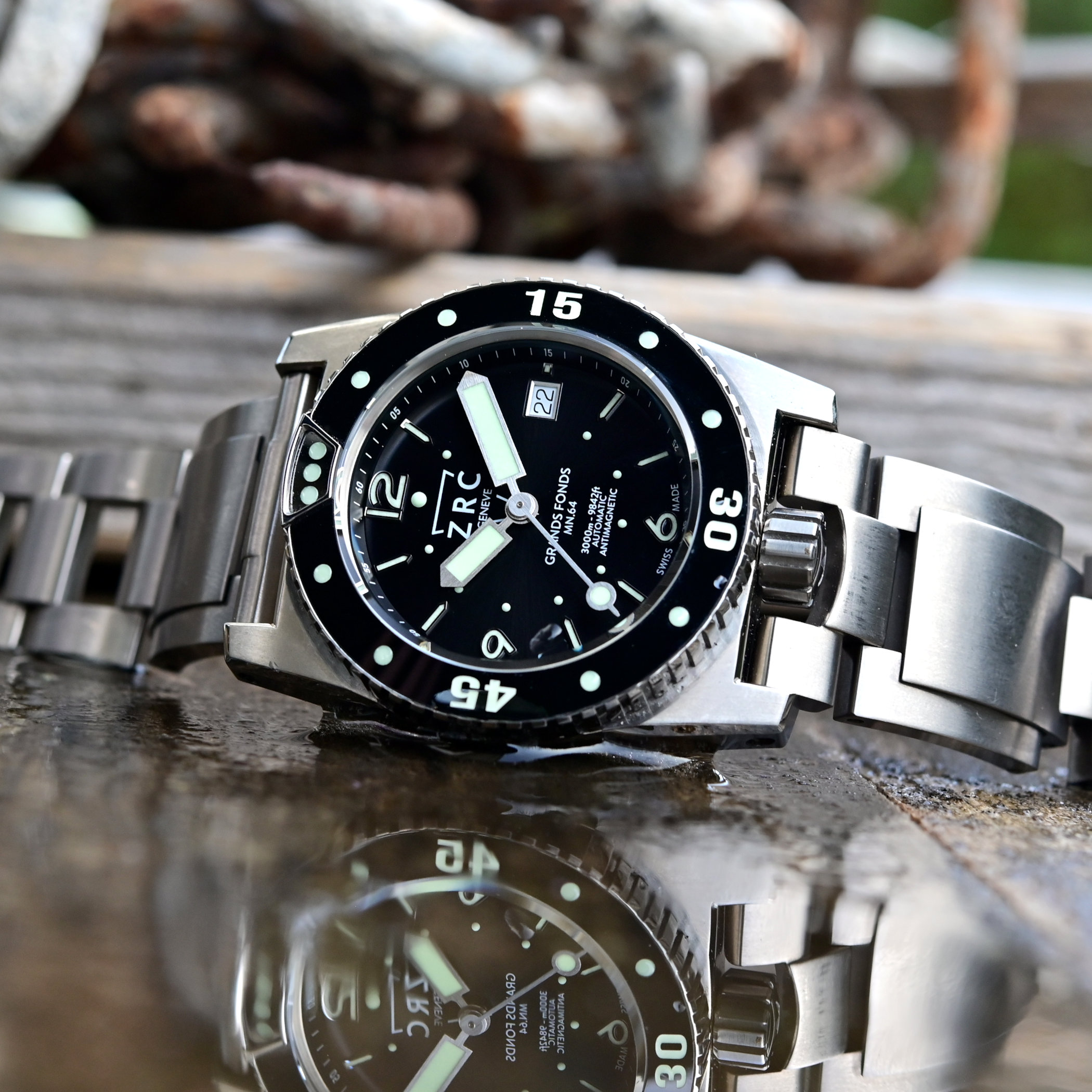 The New Zrc Grands Fonds Mn64 Titanium Editions, In Full Titanium And Titanium Rubber - Royal Watch Pk