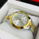 Men Two Tone White Dial Watch — Discover the refined craftsmanship of this luxury Men Two Tone White Dial Watch. Designed to make a statement on every occasion, this Date Only timepiece blends polished finishing with comfortable everyday wearability.
