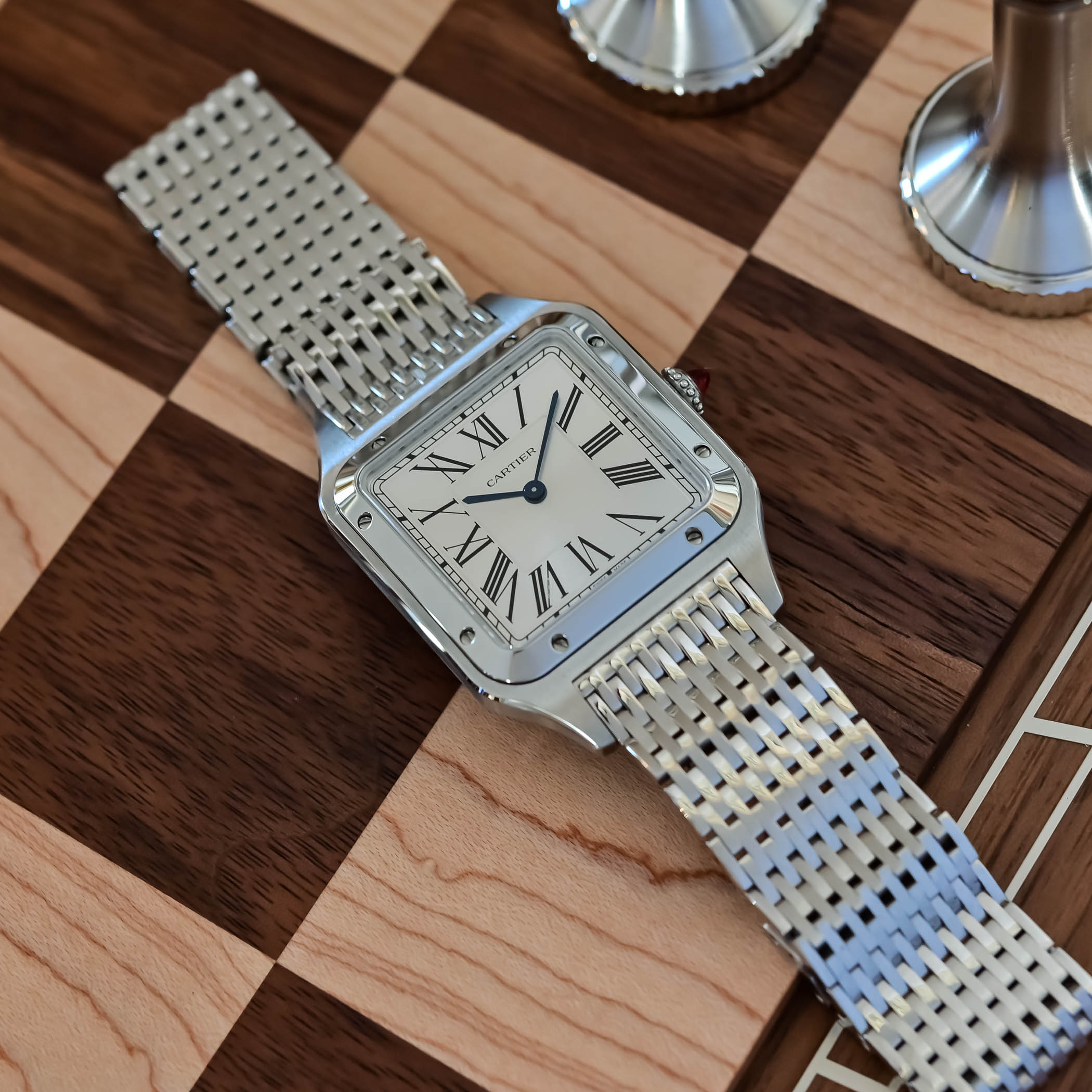 2026 Cartier Santos Dumont Hand-Wound Mesh Bracelet - Review - 6
