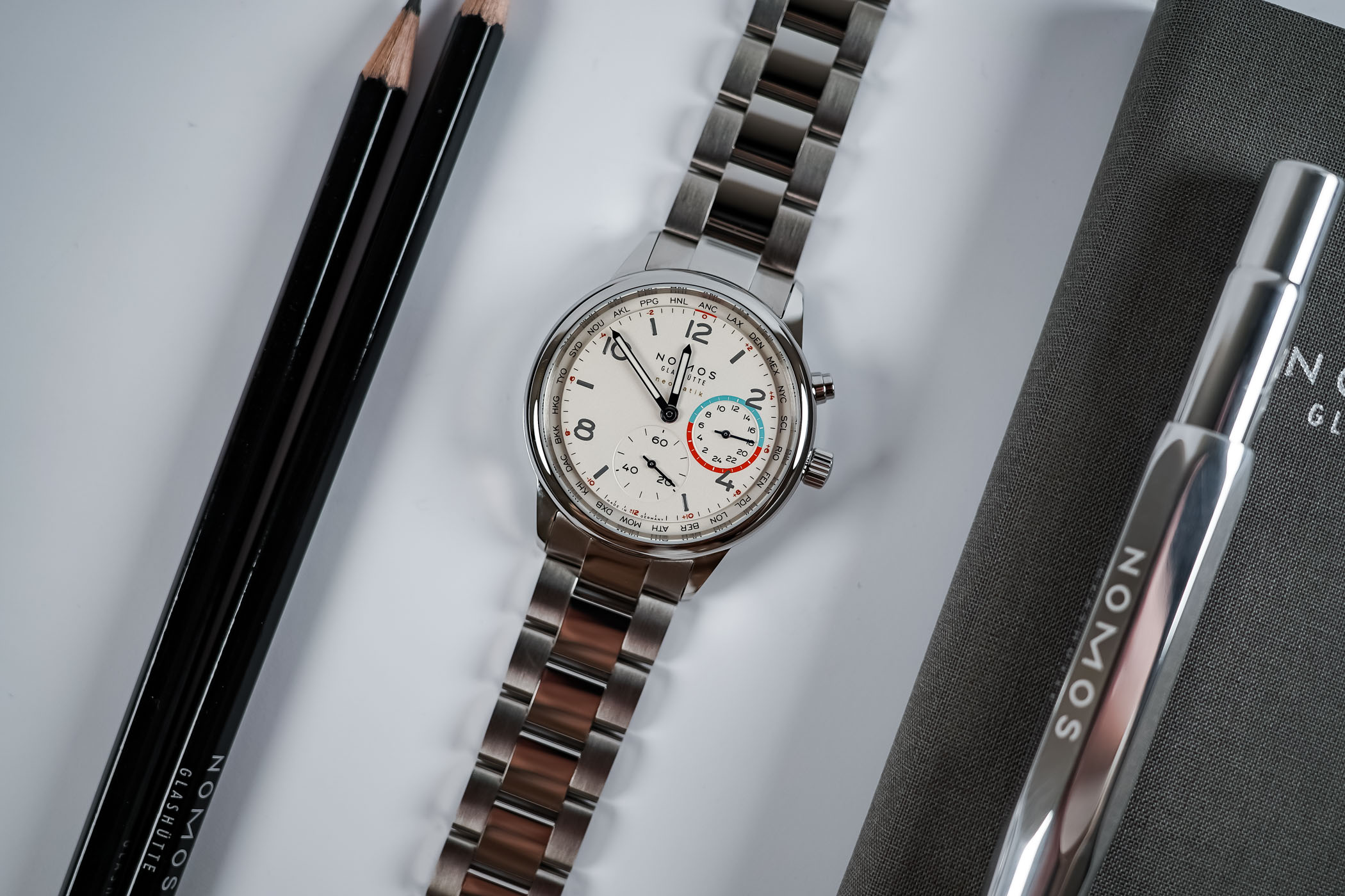 The New Radiant White Version Of The Nomos Club Sport Neomatik Worldtimer - Royal Watch Pk