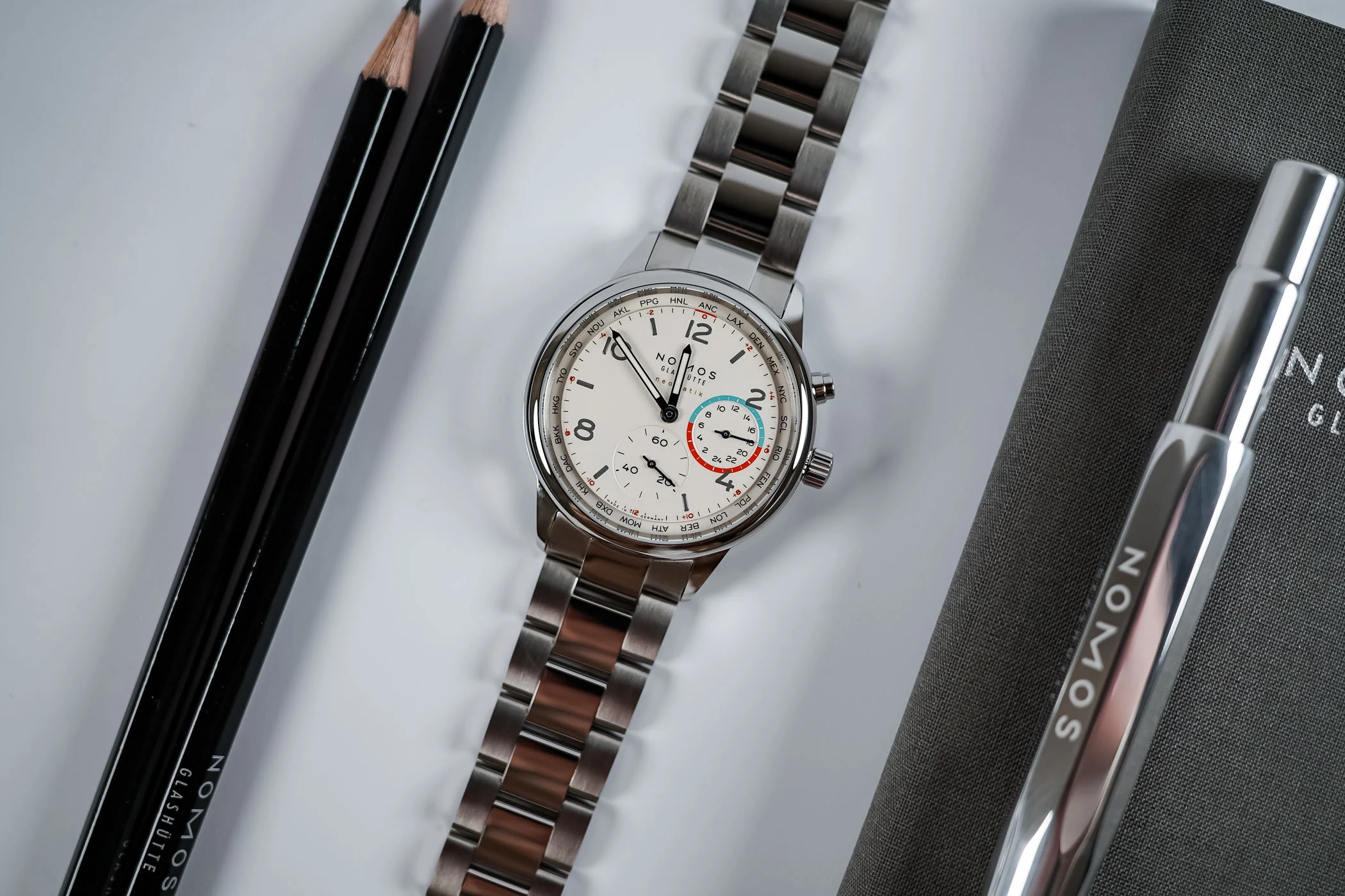 The New Radiant White Version Of The Nomos Club Sport Neomatik Worldtimer - Royal Watch Pk