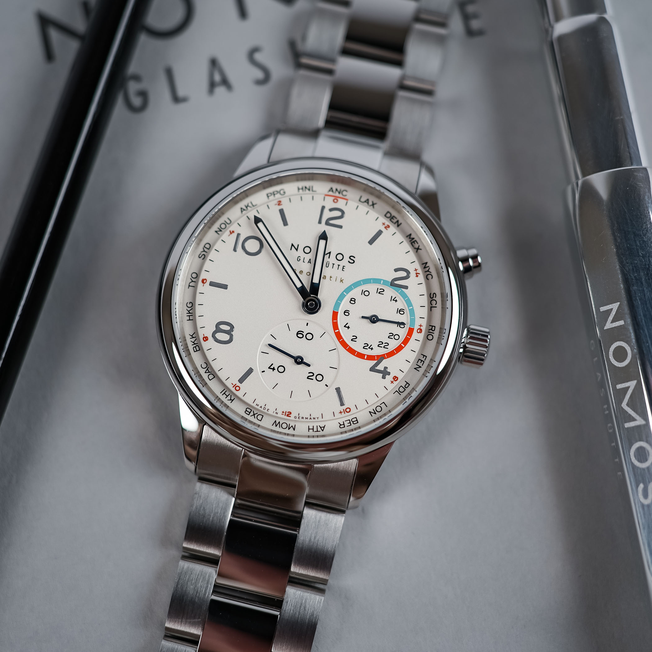 The New Radiant White Version Of The Nomos Club Sport Neomatik Worldtimer The New Radiant White Version Of The Nomos Club Sport Neomatik Worldtimer - Royal Watch Pk
