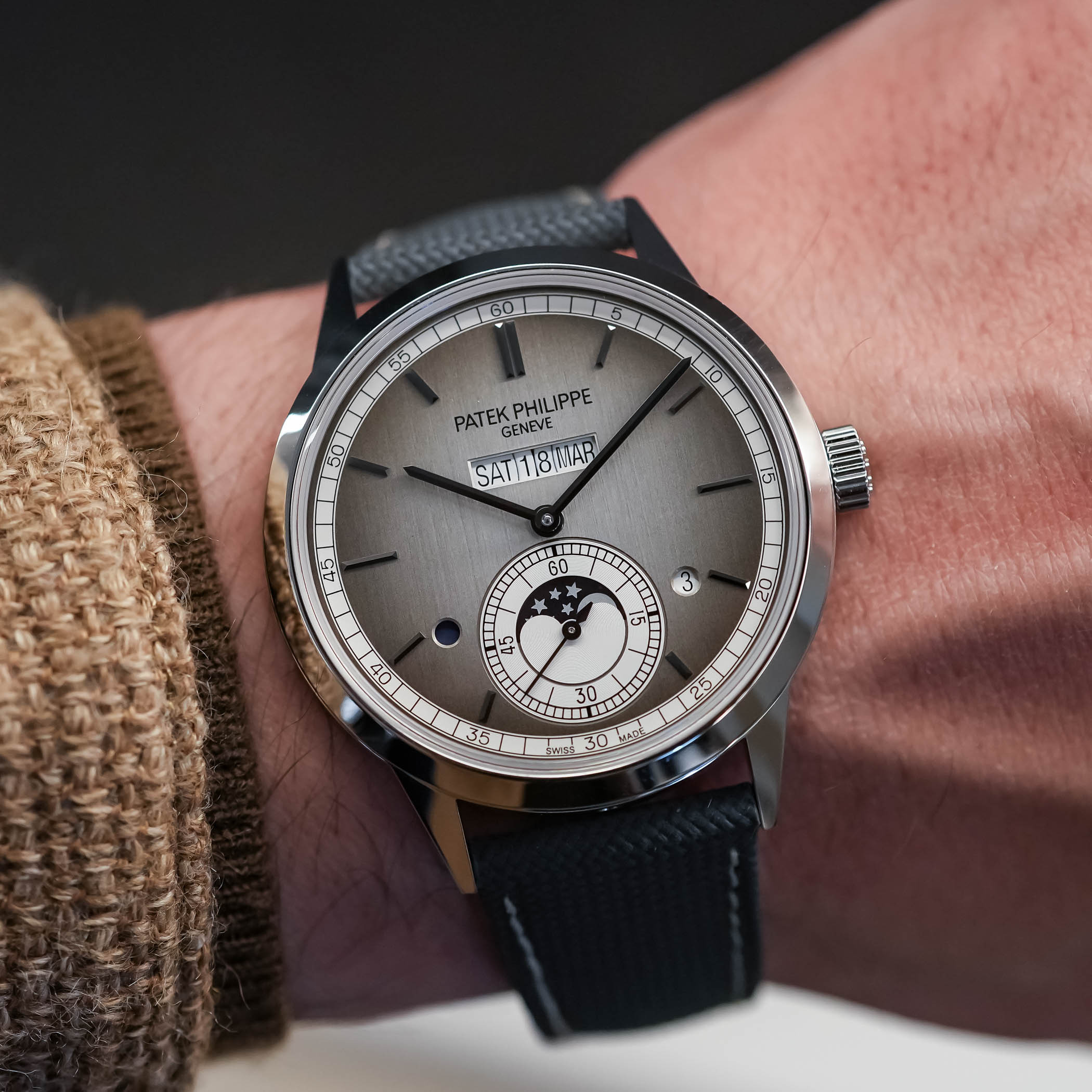 The New Silver-Toned Patek Philippe In-Line Perpetual Calendar 5236P The New Silver-Toned Patek Philippe In-Line Perpetual Calendar 5236P - Royal Watch Pk