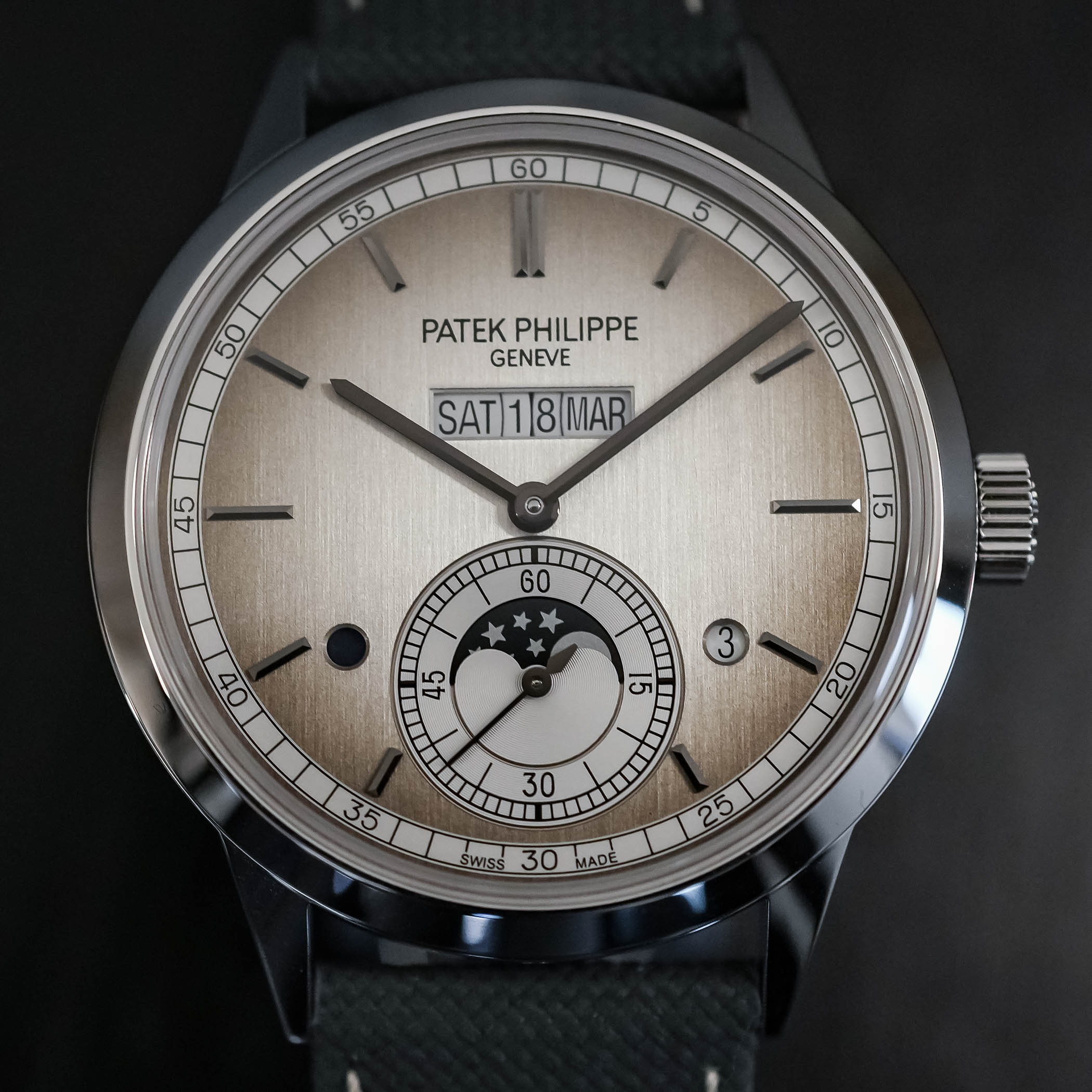 The New Silver-Toned Patek Philippe In-Line Perpetual Calendar 5236P The New Silver-Toned Patek Philippe In-Line Perpetual Calendar 5236P - Royal Watch Pk