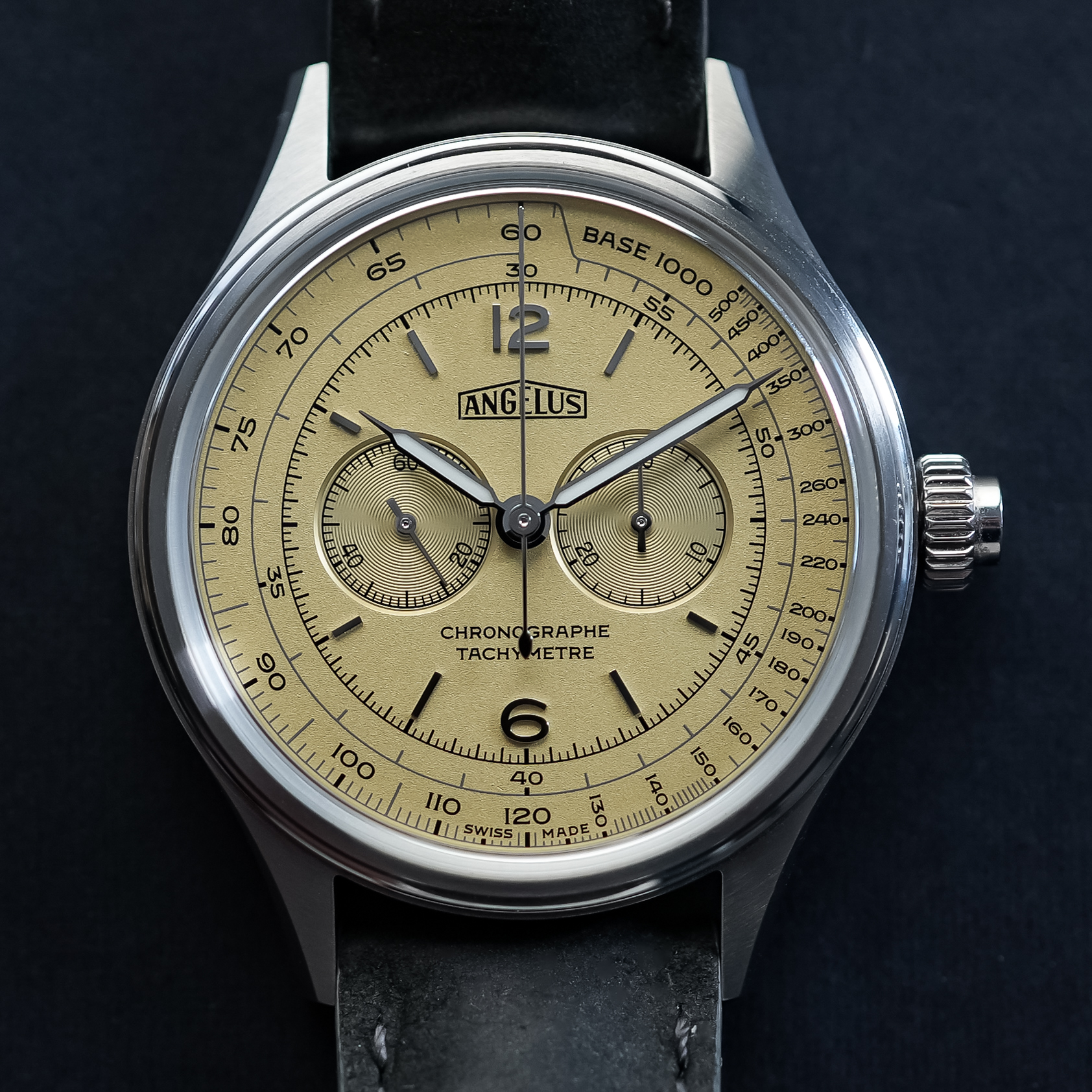 Monochrome Montre De Souscription 5 Angelus Chronographe Tachymetre - 3 Angelus