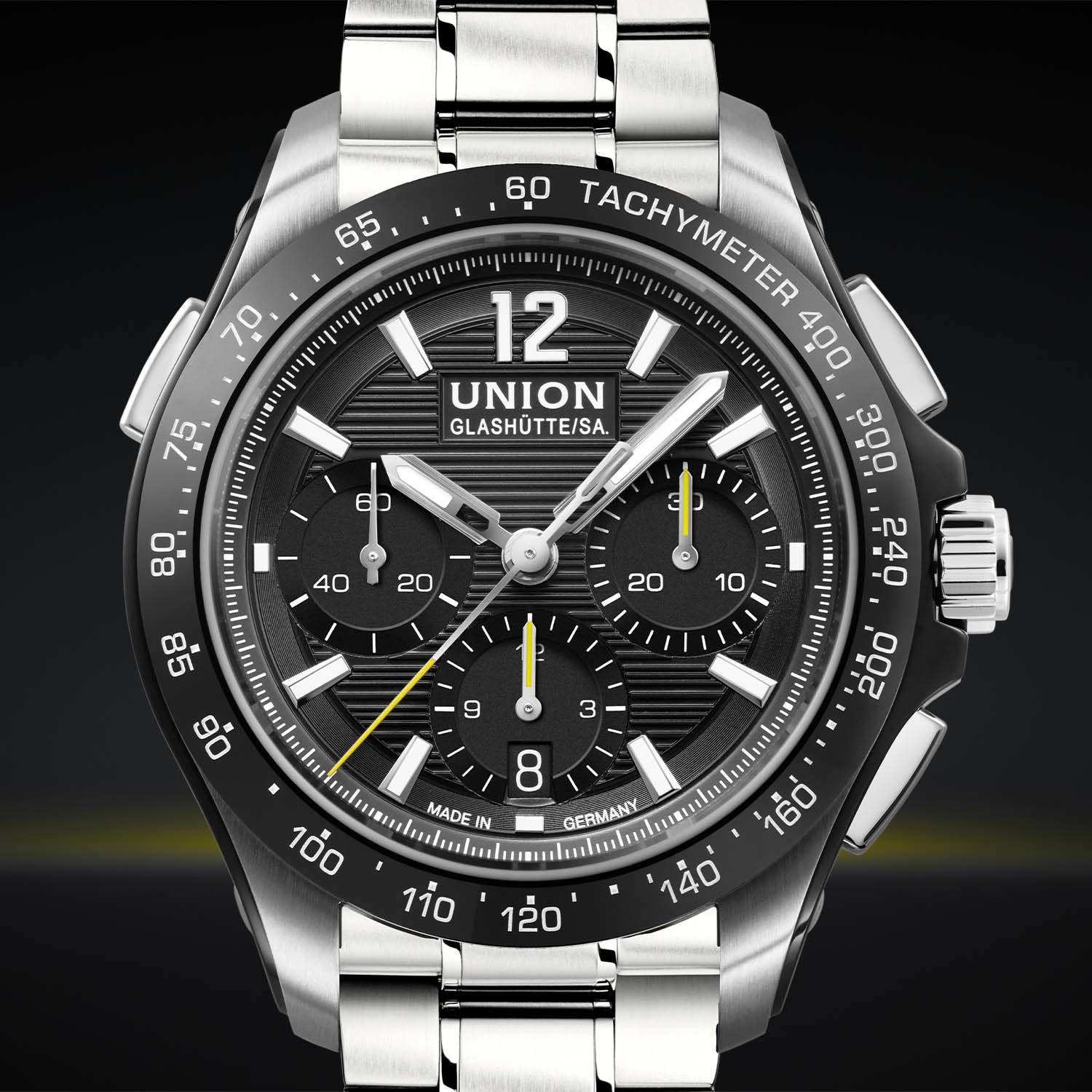 The Union Glashütte Belisar Chronograph Sport On Steel Bracelet The Union Glashütte Belisar Chronograph Sport On Steel Bracelet - Royal Watch Pk