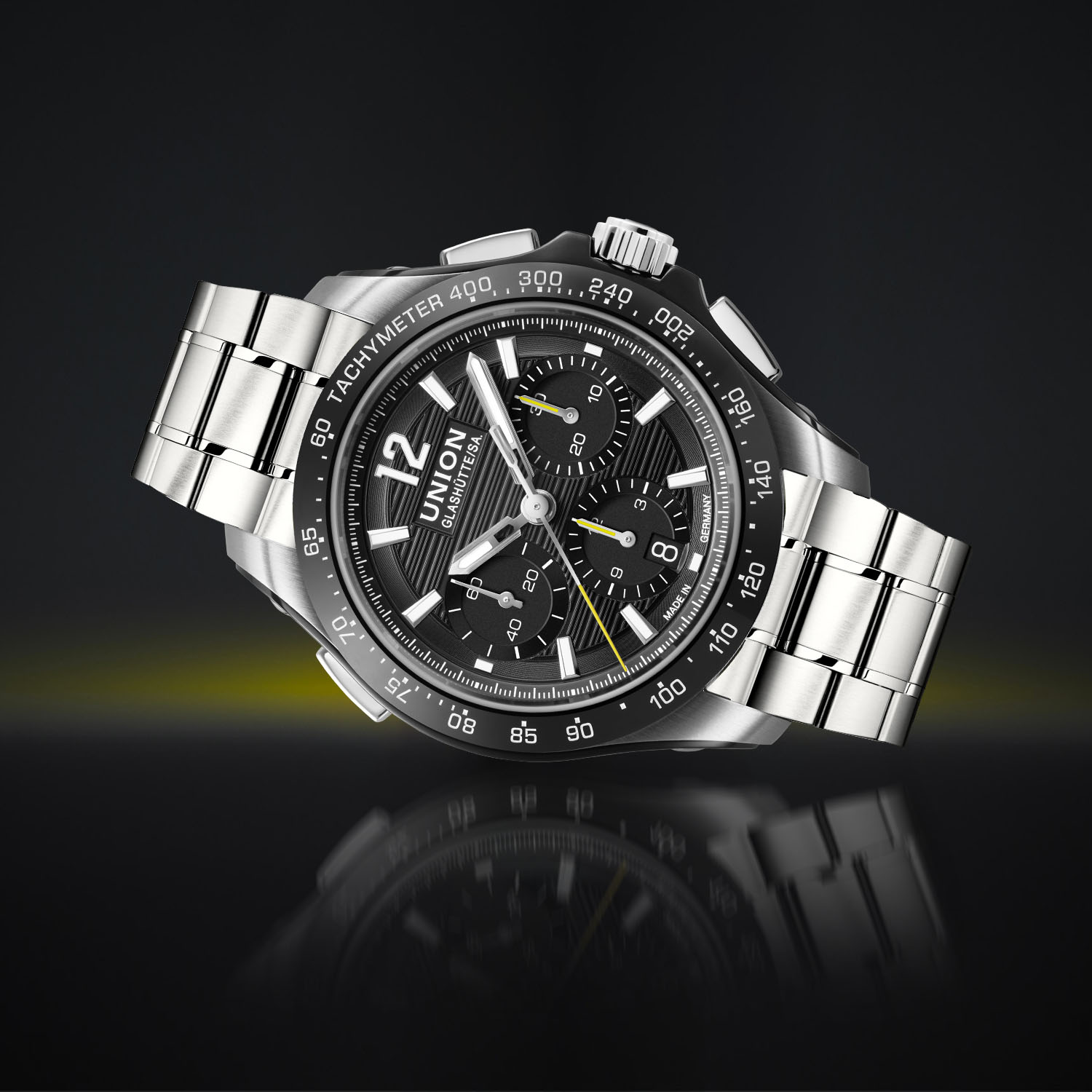 The Union Glashütte Belisar Chronograph Sport On Steel Bracelet The Union Glashütte Belisar Chronograph Sport On Steel Bracelet - Royal Watch Pk