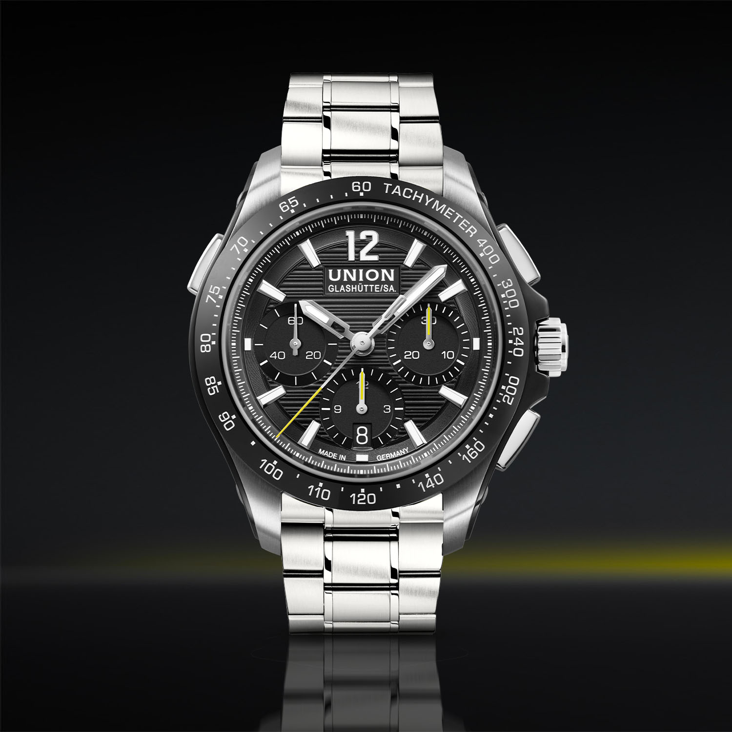 The Union Glashütte Belisar Chronograph Sport On Steel Bracelet The Union Glashütte Belisar Chronograph Sport On Steel Bracelet - Royal Watch Pk